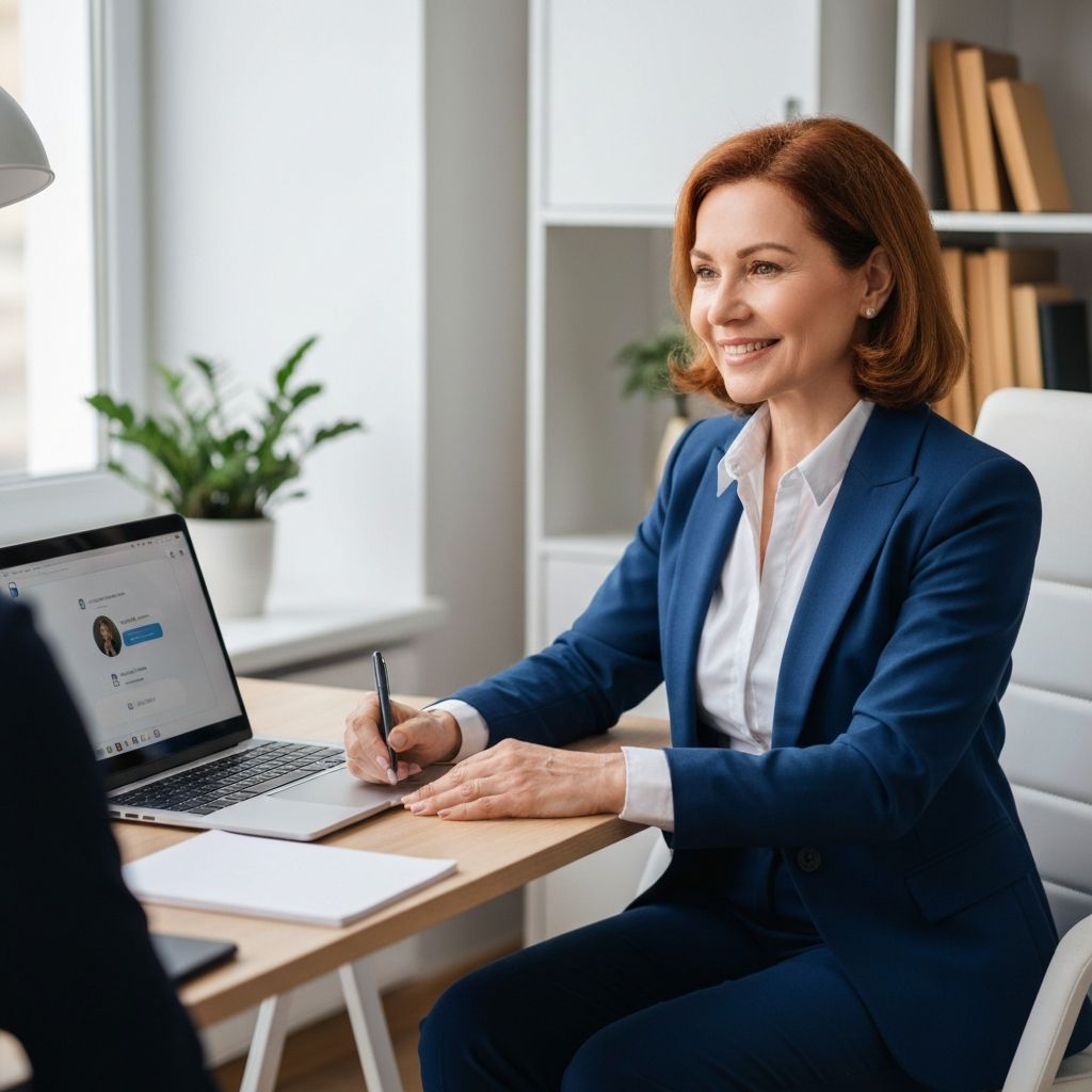 Profissional de saúde mental atendendo pacientes online através da plataforma Amy